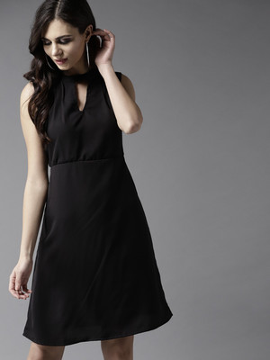 Moda Rapido Women A-line Black Dress