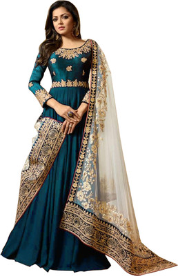 DIVINE INTERNATIONAL TRADING CO Georgette Embroidered Gown/Anarkali Kurta & Bottom Material
