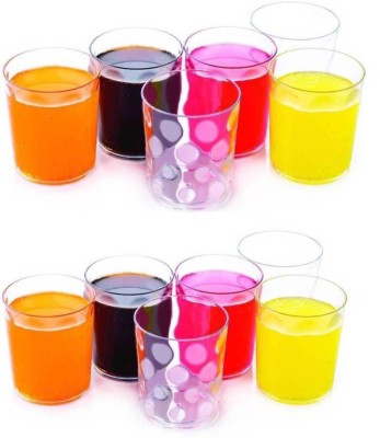 Analog Kitchenware (Pack of 12) Premium Plastic 250 ML Set of 12 Glass Set Water/Juice Glass(250 ml, Plastic, Clear)