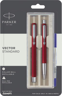 PARKER Vector Standard Roller Ball Pen Red body Color Pen Gift Set