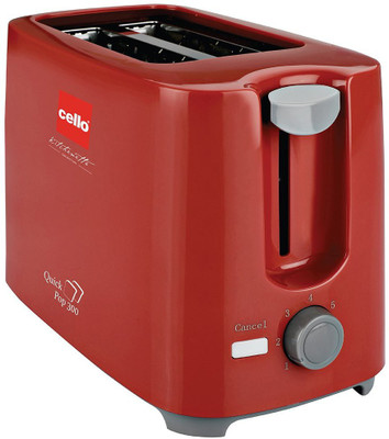 

Cello 300 700 W Pop Up Toaster(Red)