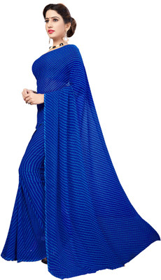 Vardan PRINTS Printed Daily Wear Georgette Saree(Blue)