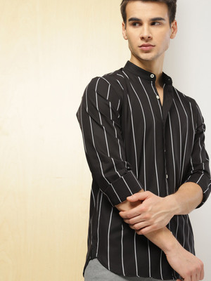 INVICTUS Men Striped Casual Black Shirt