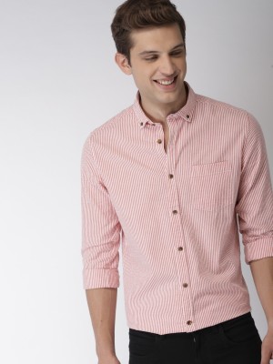 Mast & Harbour Men Striped Casual Red, White Shirt