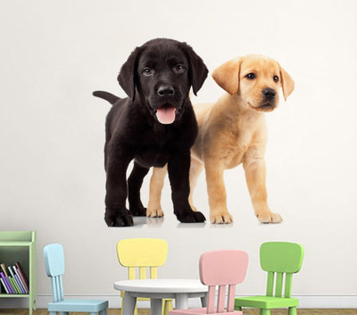 fuzzy 65 cm 3D Dog Self Adhesive Sticker(Pack of 1)