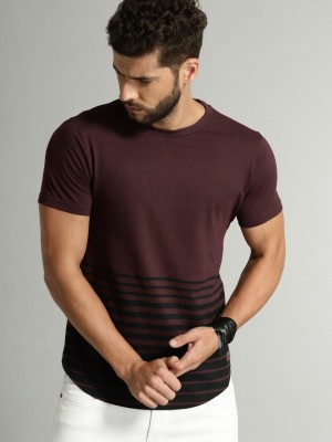 Roadster Striped Men Round Neck Red T-Shirt