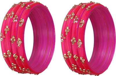 NMII Glass Zircon Bangle Set(Pack of 8)
