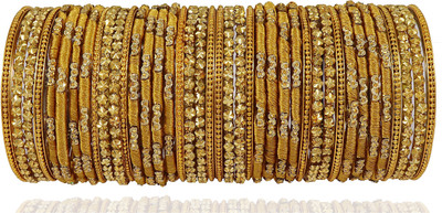 Zulka Get Your Traditions Fabric, Dori, Glass Bangle Set(Pack of 40)