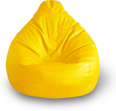 Home Story XXL Tear Drop Bean Bag Cover  (Without Beans)(Yellow)