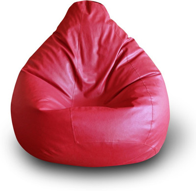 Home Story XXL Tear Drop Bean Bag Cover  (Without Beans)(Red)