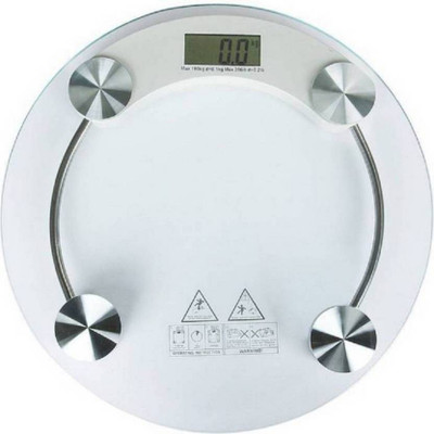 

stockhawkers Personal Weight Machine 8mm Thick Round Transparent Glass ZX3 Weighing Scale(transparent)