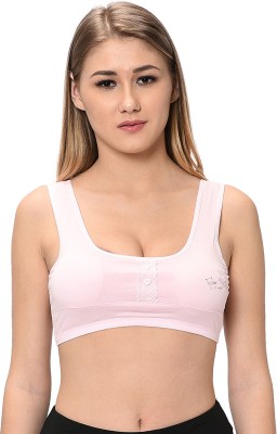 elina Women Sports Heavily Padded Bra(Pink)