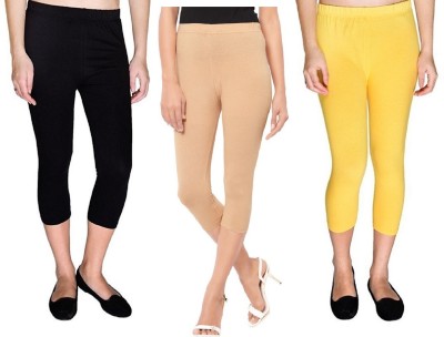 FeelBlue Women Black, Beige, Yellow Capri