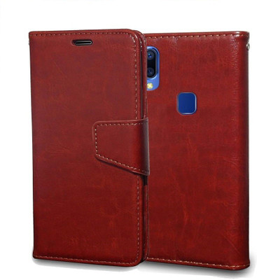 COVERBLACK Flip Cover for Vivo Y91, Vivo Y93, Vivo Y95(Brown, Dual Protection, Pack of: 1)