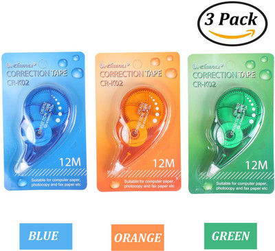 Ishan creation IC Series 5 mm Correction Tape(Set of 3, White)