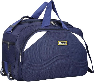 N Choice (Expandable) 40 L Luggage Travel Duffel Bag with 2 Wheels (Blue) Duffel With Wheels (Strolley)