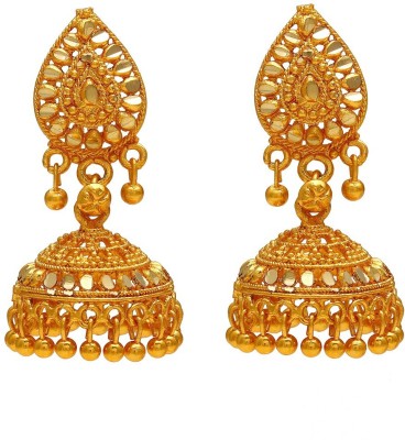 MissMister Gold Finish Handmade Ethnic stylish Traditional Jhumki Earring Jhumka For Women Brass Jhumki Earring