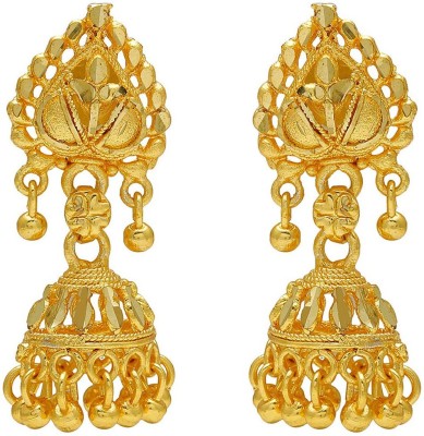 MissMister Gold Plated Faux Kundan Ethnic cute and small earring Jhumki for Women Brass Jhumki Earring