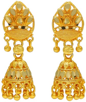 MissMister Gold Finish Traditional Fashion Faux Kundan Earring Jhumki For Women Brass Jhumki Earring