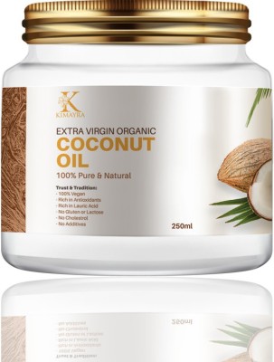 KIMAYRA Natural Extra Virgin Organic Cold Pressed Coconut Oil for Skin, Hair Hair Oil(250 ml)