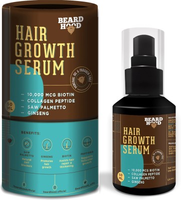 Beardhood Beard & Hair Growth Serum - With Biotin, Ginseng, Saw Palmetto & Argan Oil(50 ml)