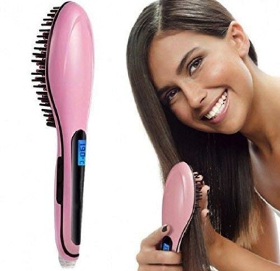 MOOLTEN Straight CeramicFast Hair Straightening Brush - Pack of 1 Hair Styler(Pink, Black)