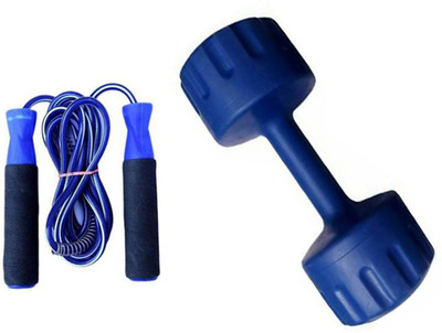 StepInnStore SUPREME QUALITY 3*KG (SINGLE PIECE) PVC DUMBBELL WITH FOAM HAND SKIPPING ROPE Gym & Fitness Kit