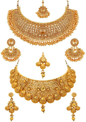 Sukkhi Alloy Gold-plated Yellow Jewellery Set(Pack of 2)