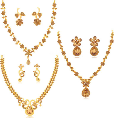 Sukkhi Alloy Gold-plated Brown Jewellery Set(Pack of 1)