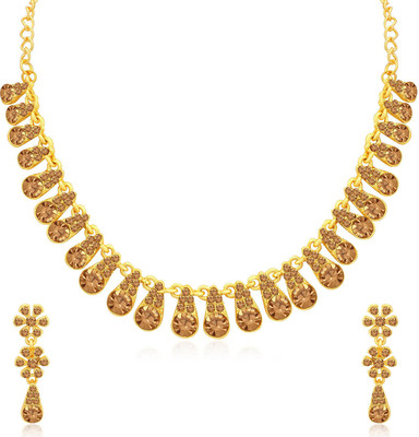 Sukkhi Alloy Gold-plated Brown Jewellery Set(Pack of 1)