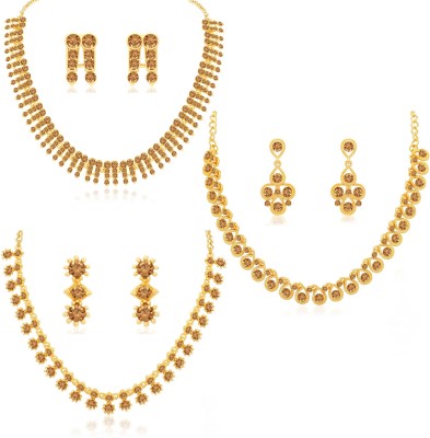 Sukkhi Alloy Gold-plated Bronze, Gold Jewellery Set(Pack of 1)