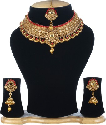 Penny Jewels Alloy Gold-plated Red, White, Bronze Jewellery Set(Pack of 1)