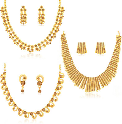 Sukkhi Alloy Gold-plated Brown Jewellery Set(Pack of 1)
