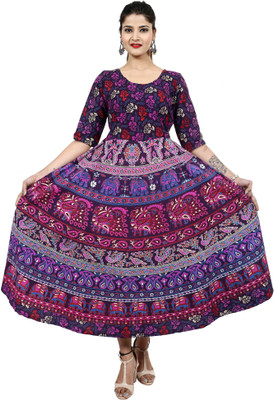 DHRUVI Cotton Blend Printed Kurta Fabric