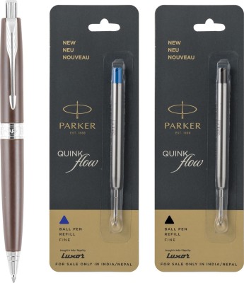 PARKER Aster Matte Brown CT Ball Pen(Pack of 3, Ink Color - Blue, Black)