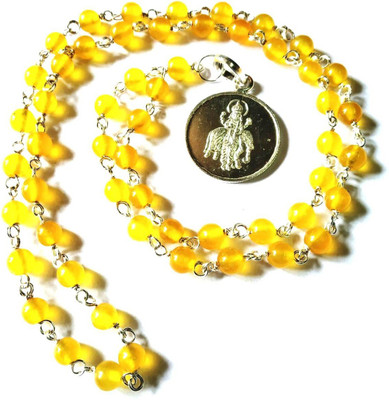 numeroastro Pure Silver Guru Yantra Pendant Agate Crystal, Silver Pendant