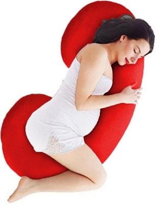Angel Mommy Microfibre Solid Body Pillow Pack of 1(Red)