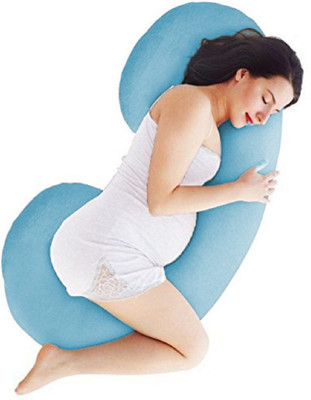 Angel Mommy Microfibre Body Pillow Pack of 1 Solid(Sky Blue)