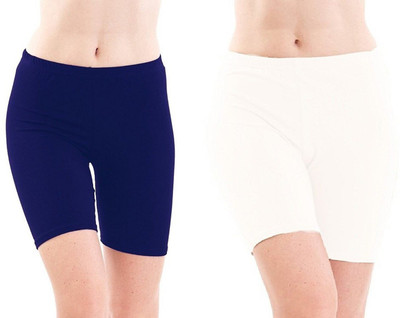 FeelBlue Solid Women White, Blue Basic Shorts