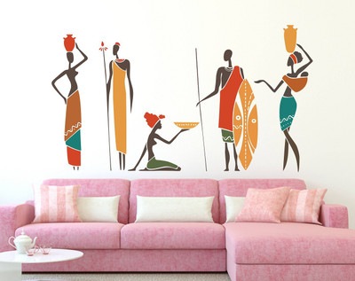 fuzzy 100 cm African People Self Adhesive Sticker(Pack of 1)