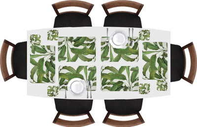 Bluegrass Rectangular Pack of 6 Table Placemat(Green, PVC)