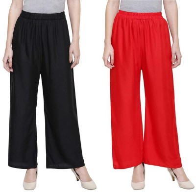 Beautylife Relaxed Women Red, Black Trousers