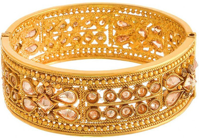 JFL Jewellery for Less Copper Diamond Gold-plated Bangle