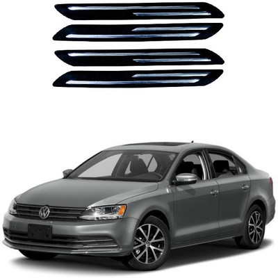 PRTEK Plastic Car Bumper Guard(Black, Pack of 4, Volkswagen, Jetta)