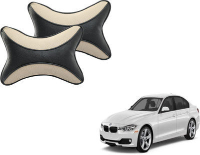 MOCKHE Beige, Black Cotton Car Pillow Cushion for BMW(Rectangular, Pack of 2)