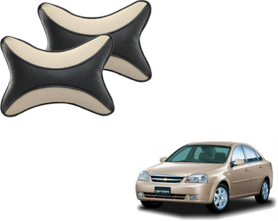 MOCKHE Beige, Black Cotton Car Pillow Cushion for Chevrolet(Rectangular, Pack of 2)