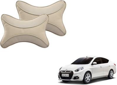 MOCKHE Beige Cotton Car Pillow Cushion for Renault(Rectangular, Pack of 2)