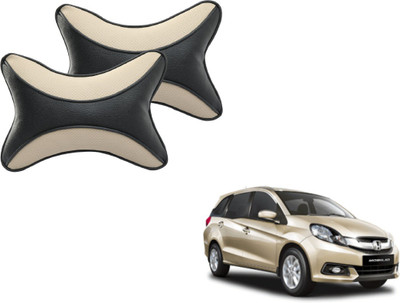 MOCKHE Beige, Black Cotton Car Pillow Cushion for Honda(Rectangular, Pack of 2)