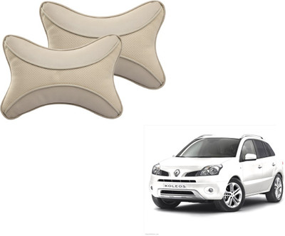 MOCKHE Beige Cotton Car Pillow Cushion for Renault(Rectangular, Pack of 2)