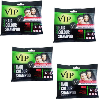10% OFF on VIP Hair Colour Shampoo (Pack of 4) , Black on Flipkart |  